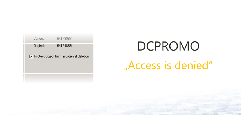 DCPROMO: Domain Controller promotion fails