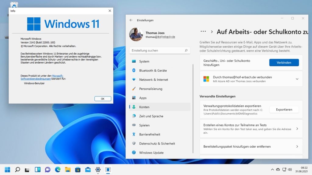 Log on to Azure AD via Windows 11