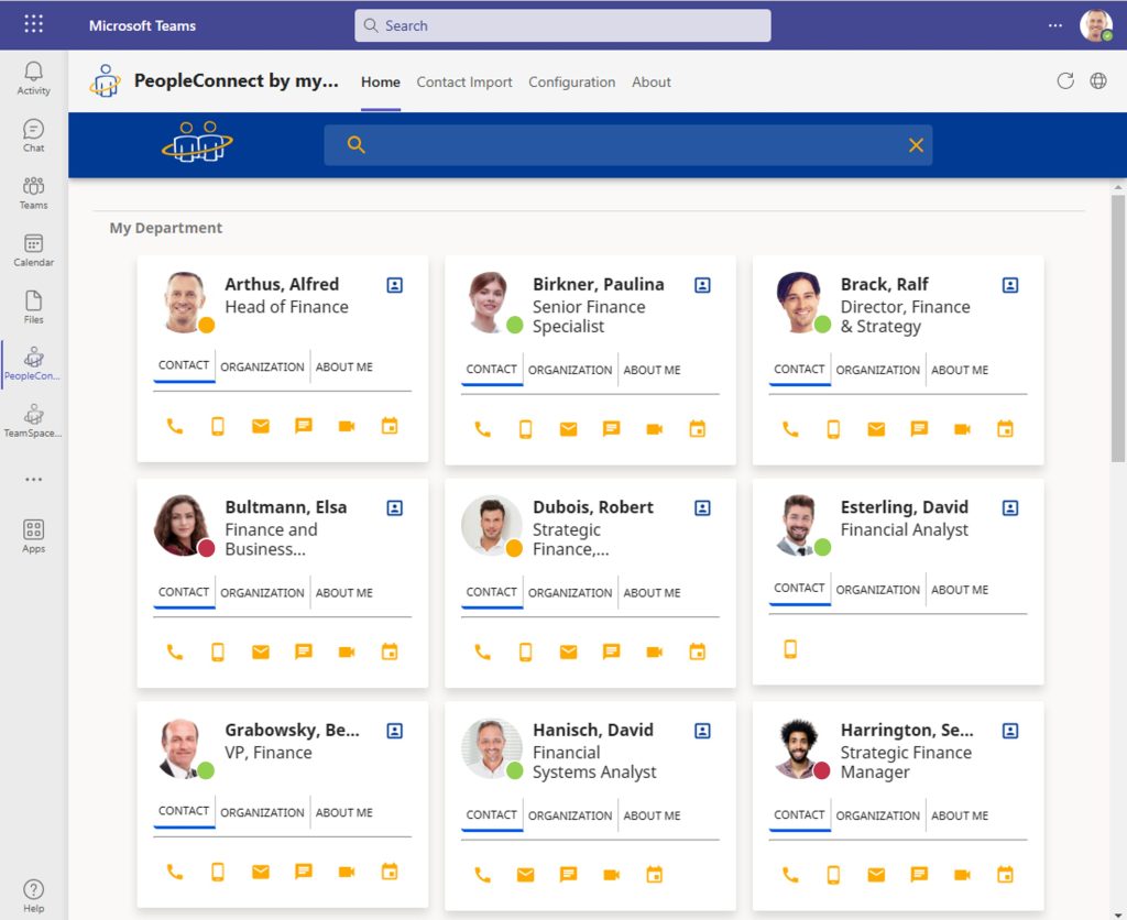 my-IAM PeopleConnect centralises internal and external contacts in MS Teams