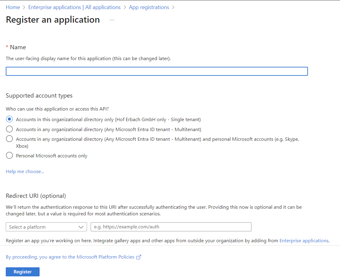 Integration and management of enterprise applications in the Entra Admin Center